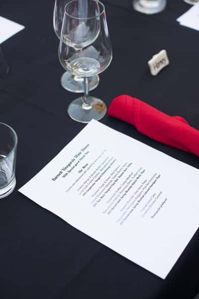 wine dinner menu