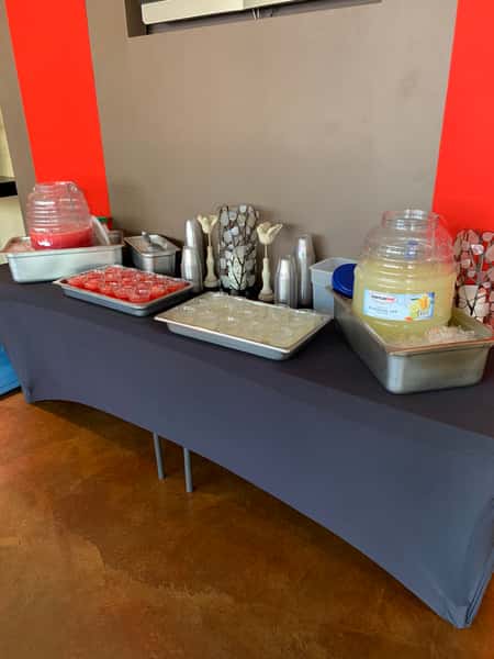 Catered dishes on a table