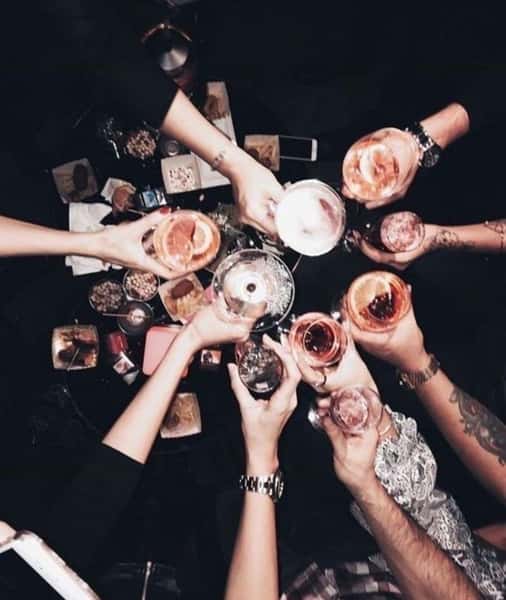 people drinking together