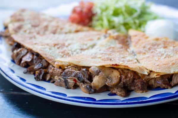 STEAK AND MUSHROOM QUESADILLA