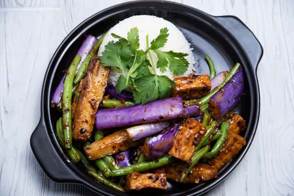 Tofu Eggplant & Green Bean / Đậu Hủ Xào Cà Tím & Đậu Que