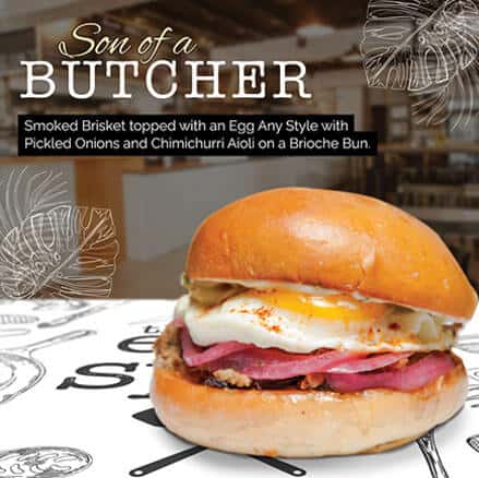 Sone of a butcher sandwich