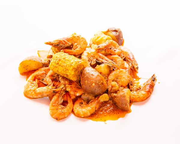 Shrimp and corn on the cob