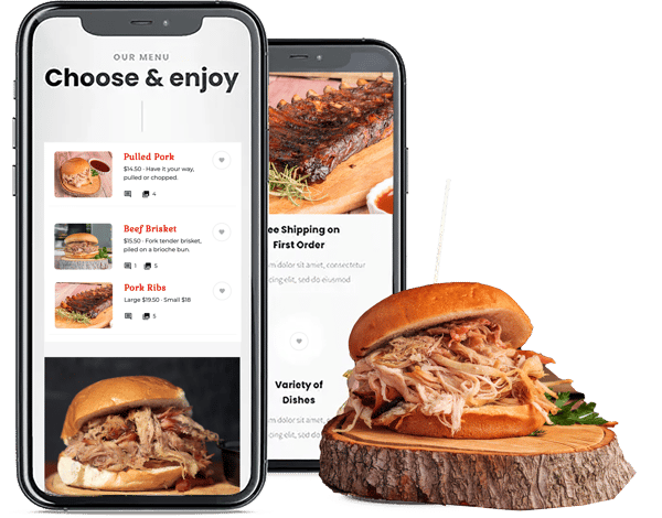 image of burger on phone screen