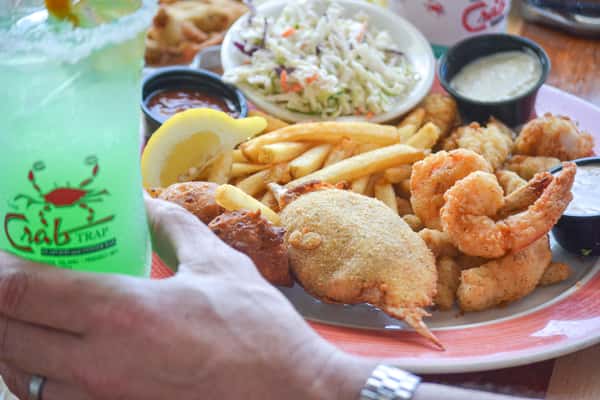 Fried Captains Platter and Cocktail