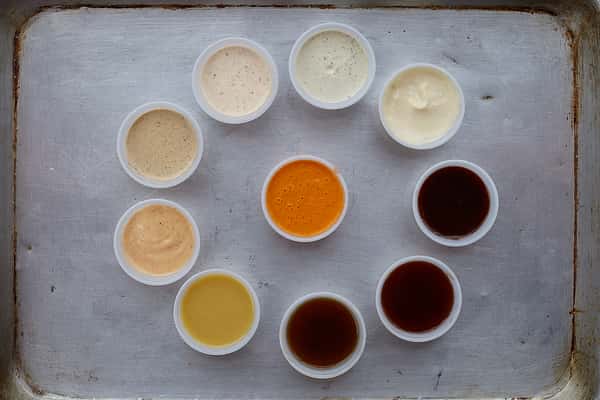 assortment of dipping sauces
