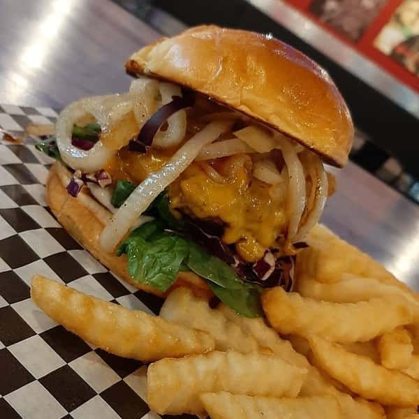 patriot burger and fries
