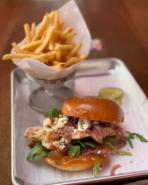 Mango Chutney and Blue Cheese Burger