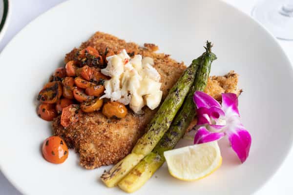 Parmesan Crusted Rainbow Trout With Jumbo Lump Crabmeat