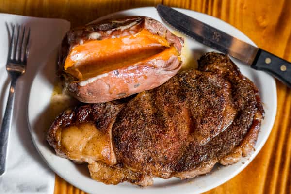 steak and sweet potato