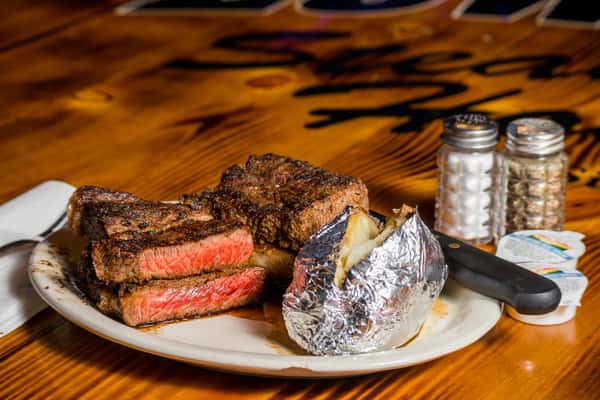 steak and a baked potato