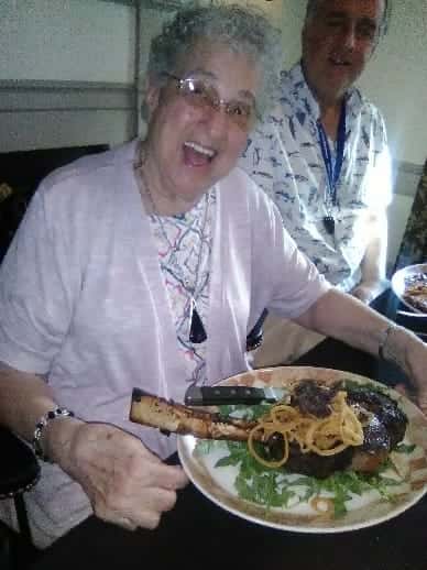 woman with steak