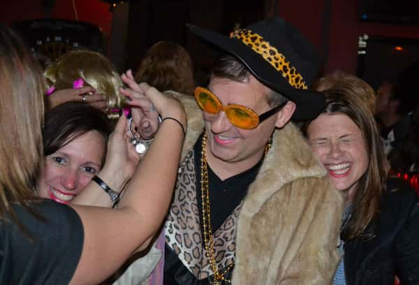 People in dressed up at a cocktail party