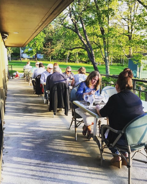 Dining outdoors