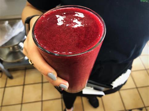 Peach, Blueberry, Strawberry Smoothie