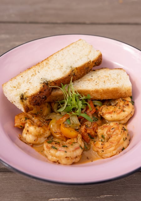 BBQ Shrimp Scampi Van Ryder Rooftop Bar in Salt Lake City, UT