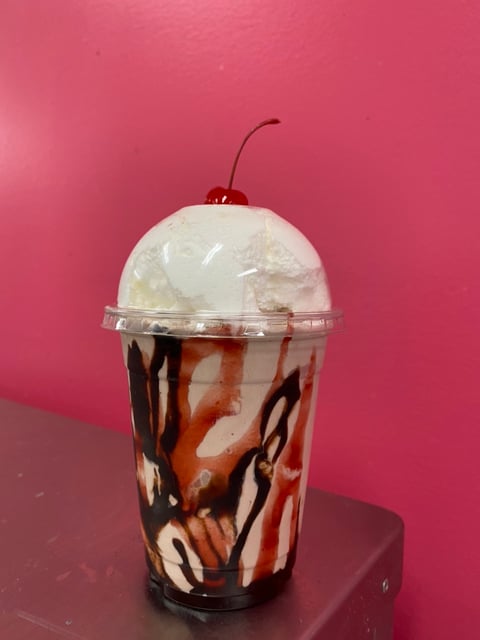 Banana Split Specialty Milkshake - Mrs. Moo's Corner - Ice Cream