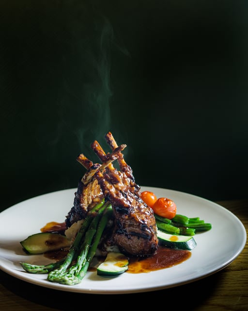 Grilled New Zealand Rack of Lamb – Sườn Trườu Tân Tây Lan