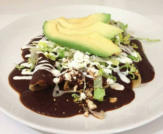 32. Enchiladas de Mole (2 Pcs) - Menu - Las Palmas Mexican Restaurant