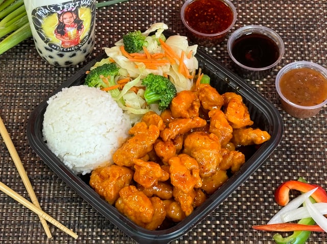 Orange Chicken Plate - Mya's Teriyaki - Asian Fusion Restaurant in