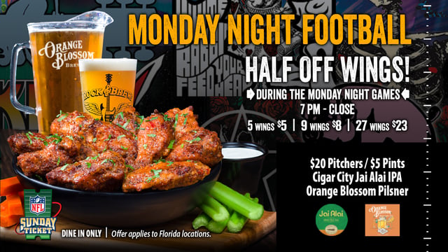 Monday Night Football - American Food & Live Music Restaurant