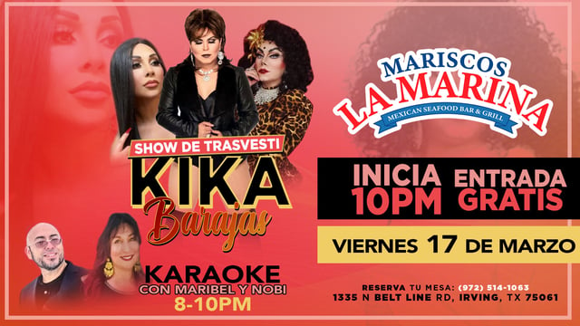 Trasvesti show y Karaoke este Viernes - Mariscos La Marina Seafood Grill