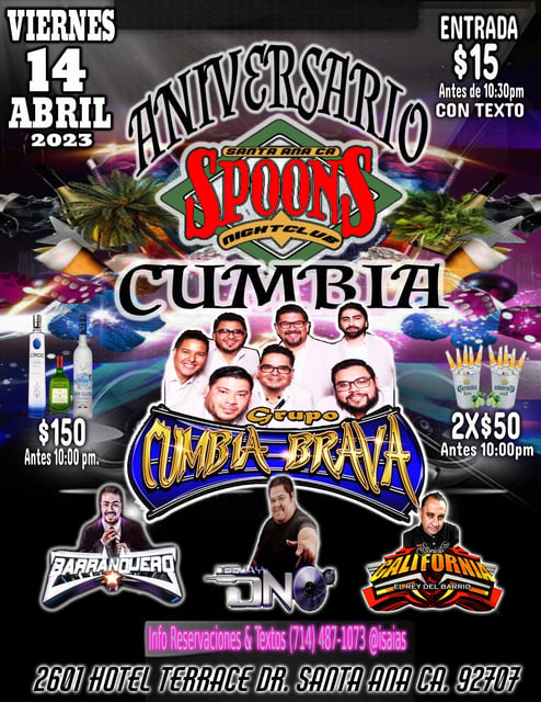 Cumbia Night - Spoons Grill and Bar - Bar & Grill in CA