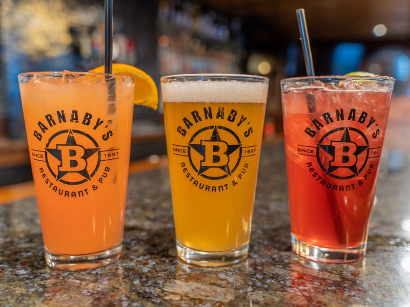 Beer and cocktails at Barnaby's happy hour