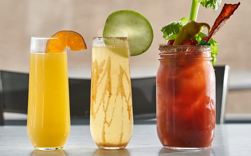 various colorful brunch drinks