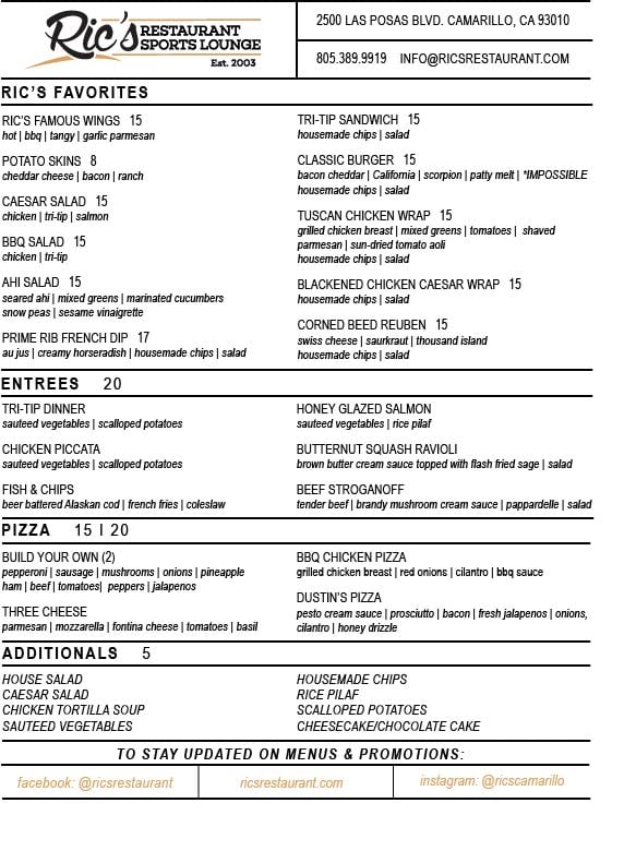 NEW Take-out & Delivery Menu