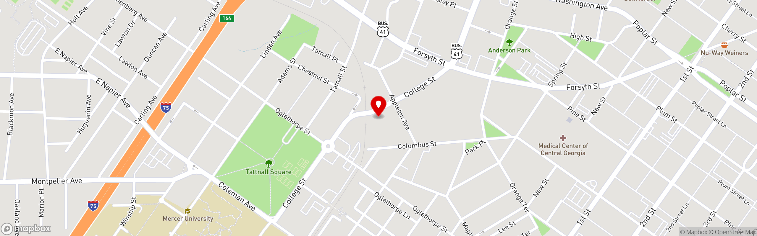 Street map pinning Yollah in Macon