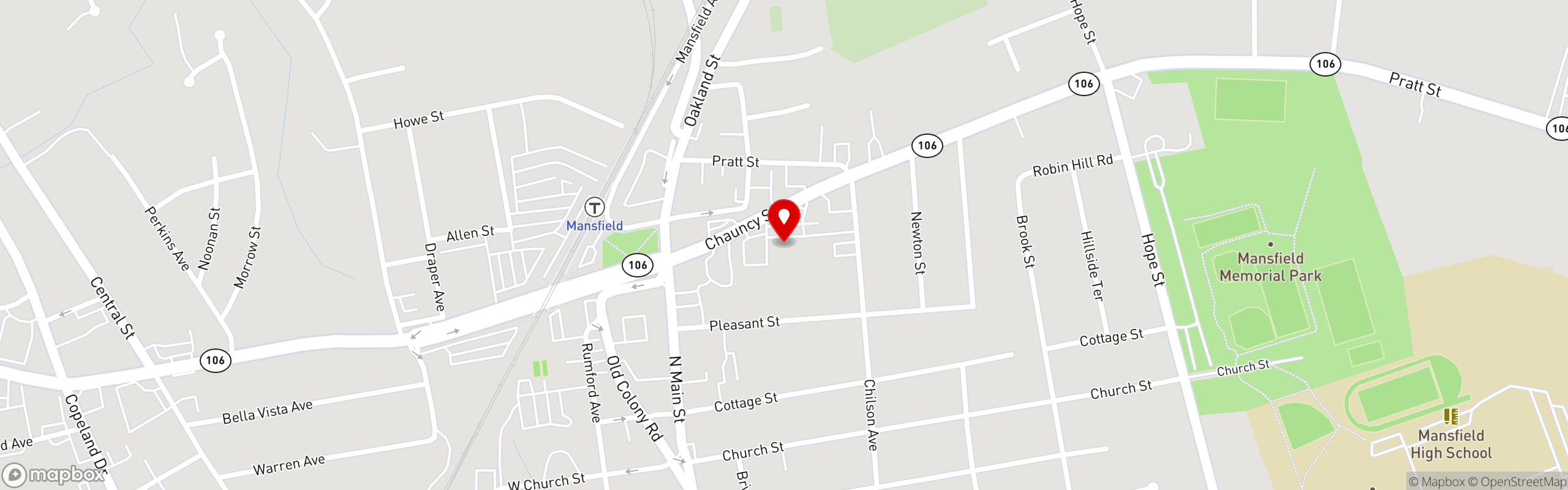 Street map pinning Fresh Catch in Mansfield Restaurant