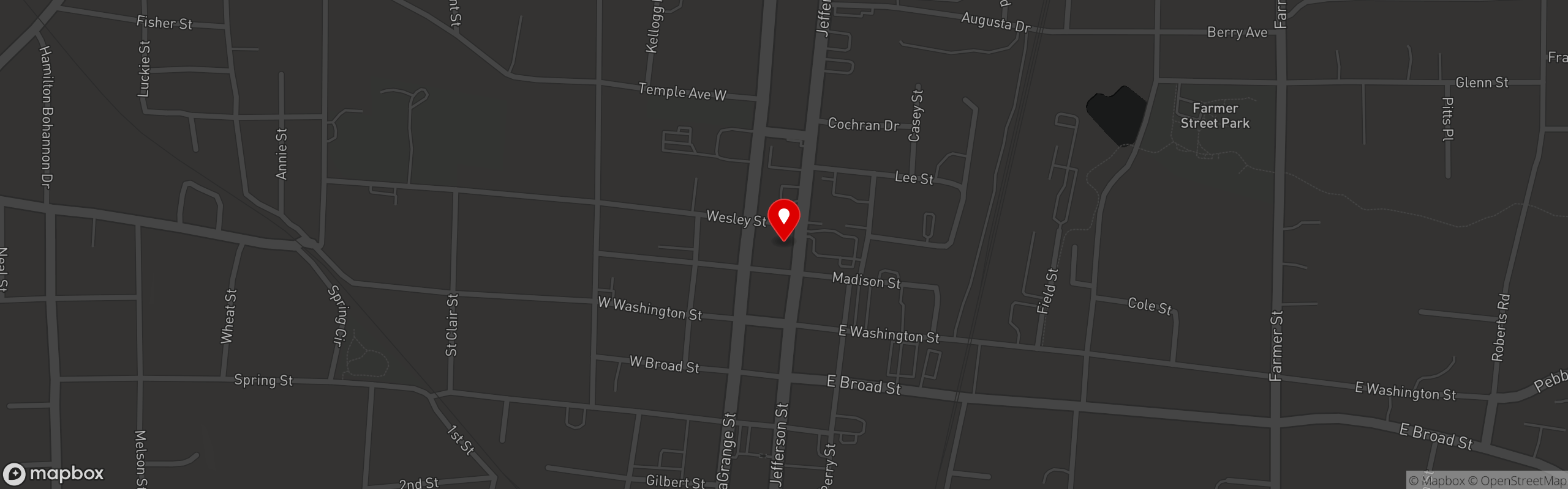 Street map pinning The Cellar Chophouse and Bays in The Cellar Chophouse and Bays