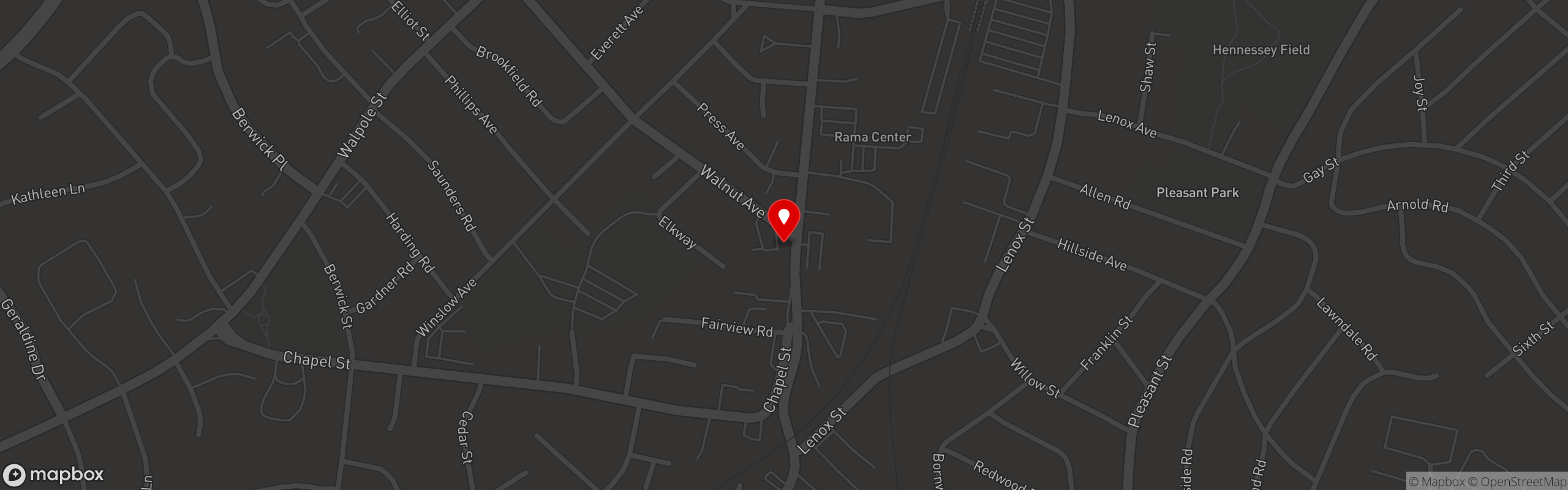 Street map pinning Smokehouse BBQ in Norwood