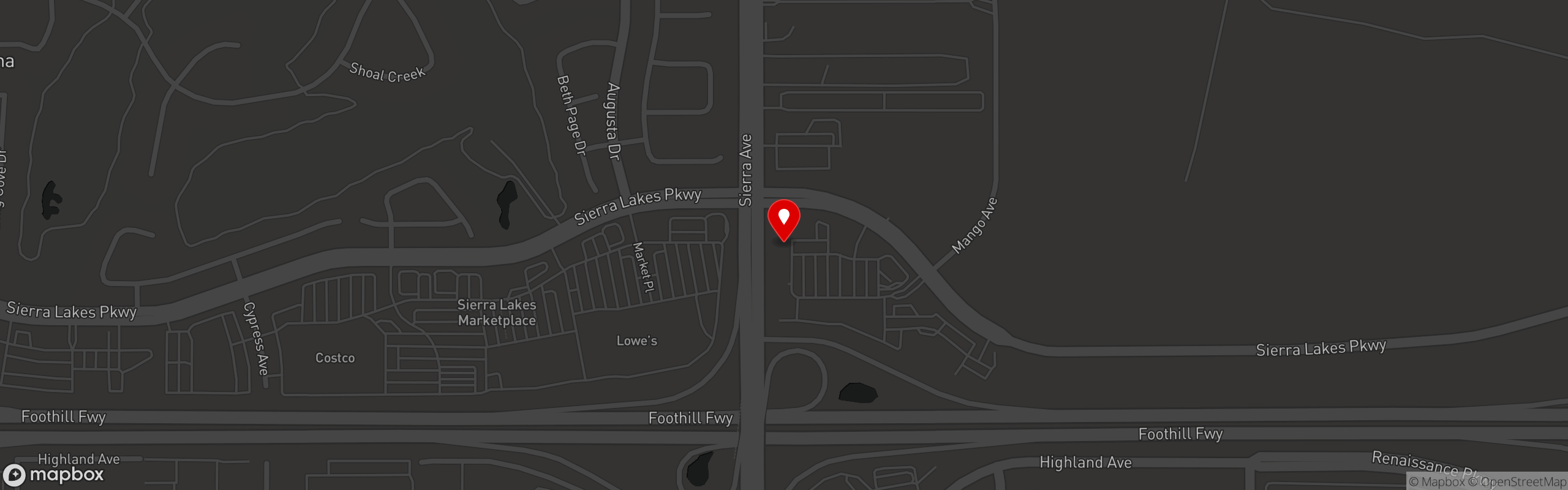 Street map pinning Sierra Noodle House in Sierra Noodle House