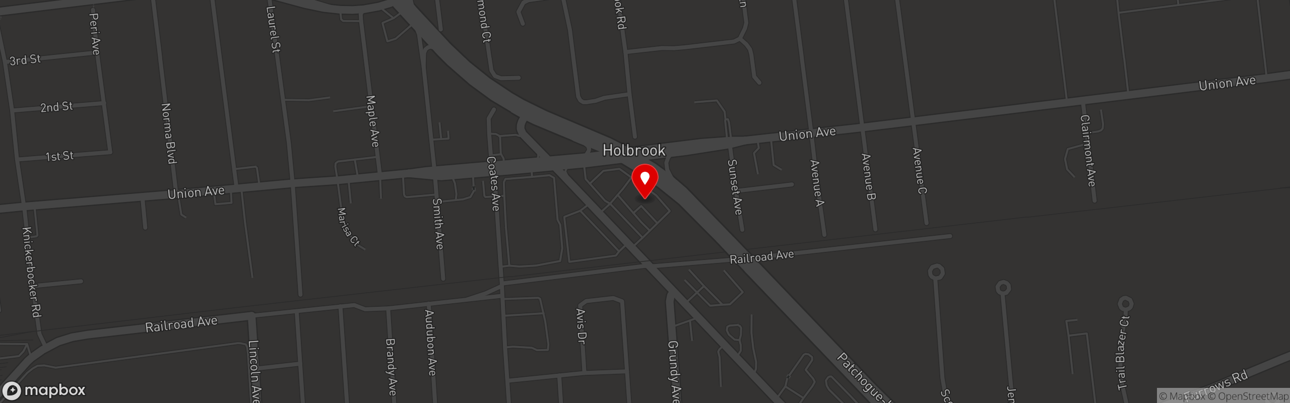 Street map pinning Cactus Cafe in Holbrook - Open Now
