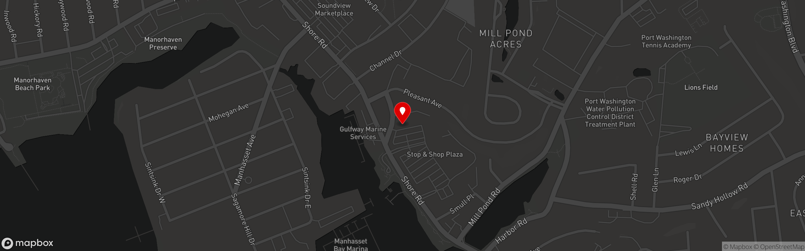 Street map pinning Cactus Cafe in Port Washington