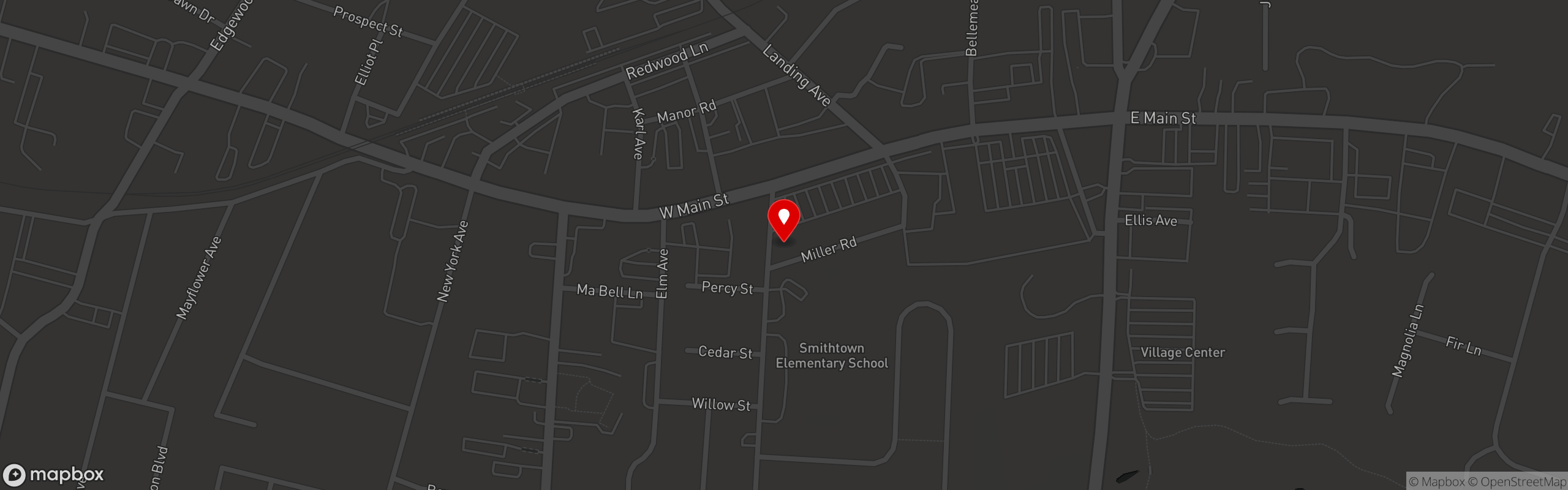 Street map pinning Cactus Cafe in Smithtown