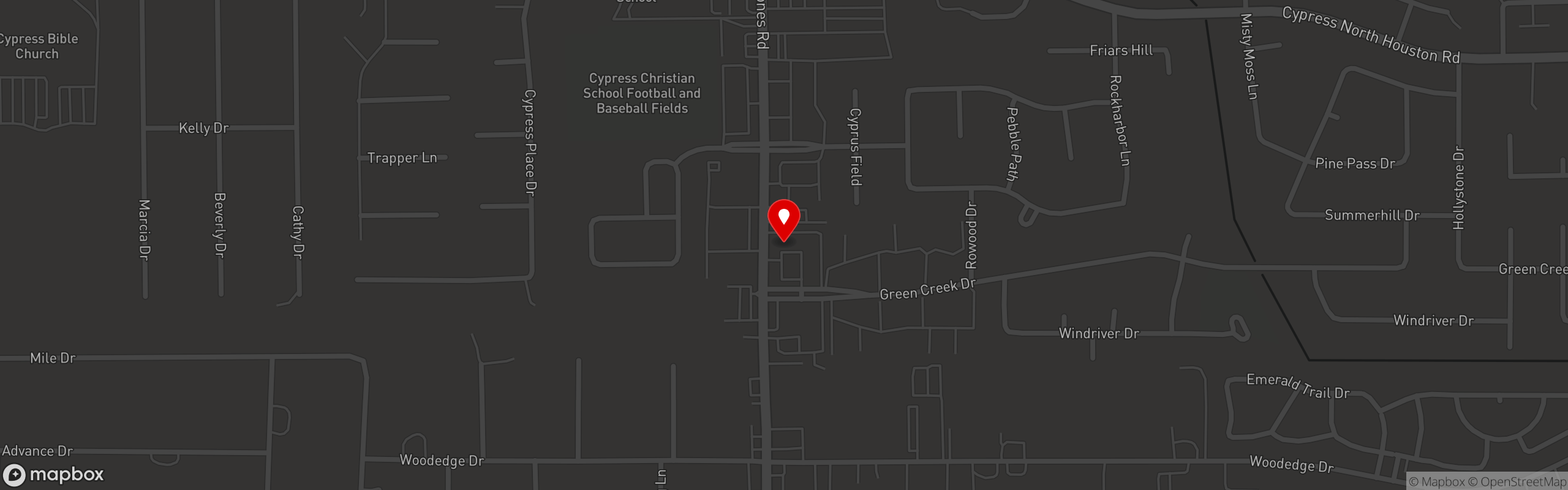 Street map pinning Gran Sabor Latino in Gran Sabor Latino - Houston