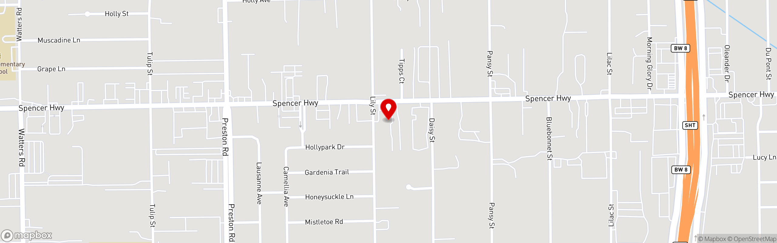 Street map pinning The Don'Key Mexican Food in Pasadena, TX