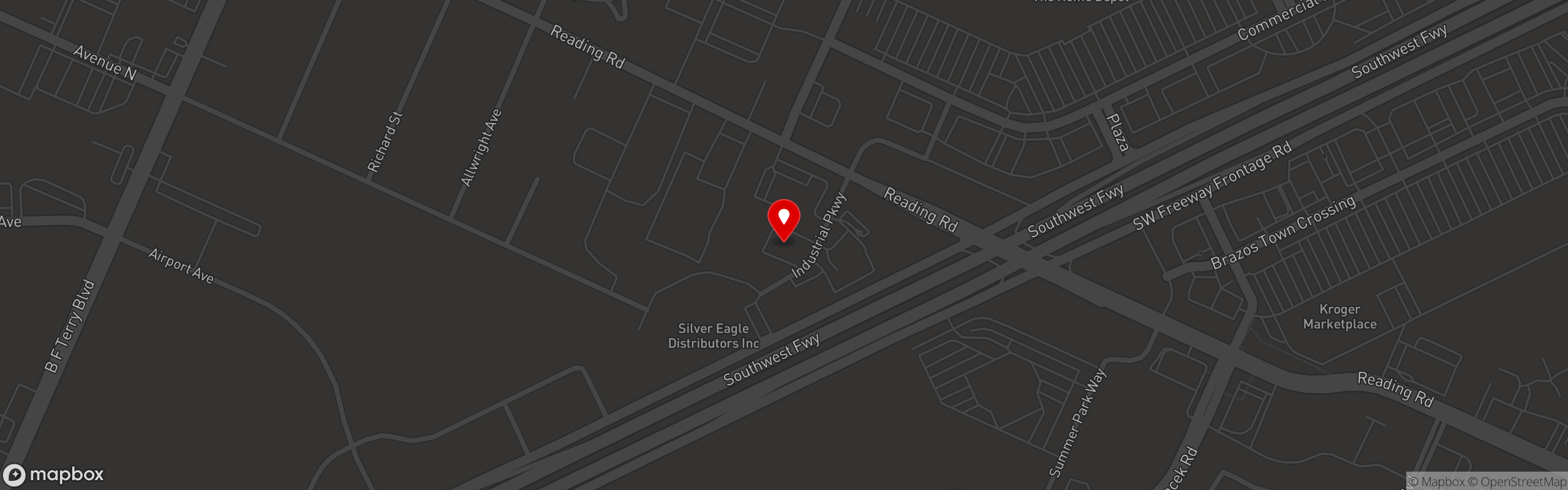 Street map pinning Ruchi's Mexican Grill in Ruchi's Mexican Grill Rosenberg