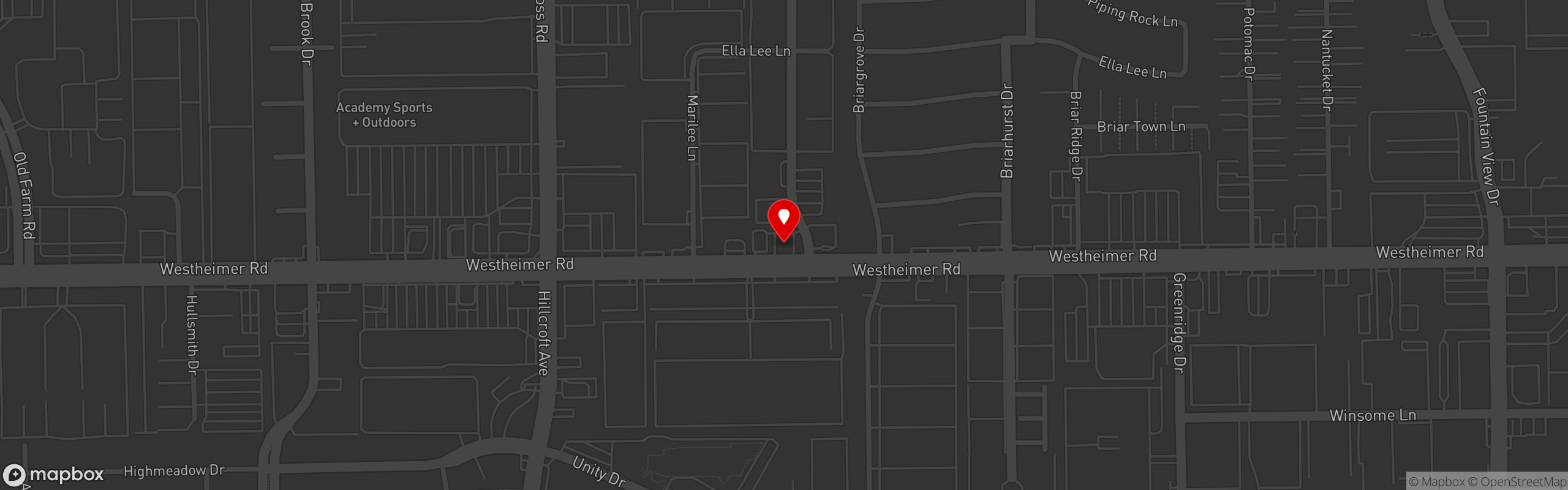 Street map pinning Ruchi's Mexican Grill in Ruchi's Mexican Grill Westheimer