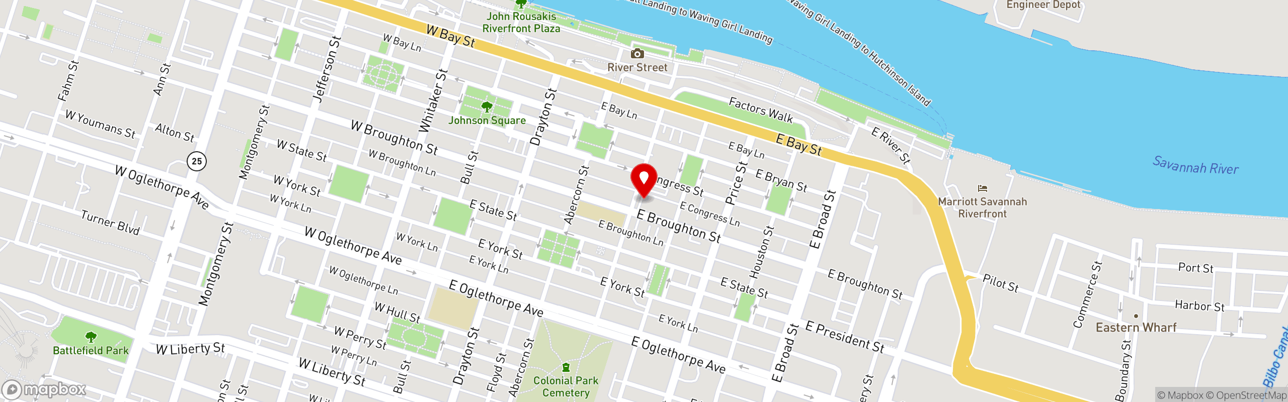 Street map pinning The Funky Brunch Café in The Funky Brunch Café