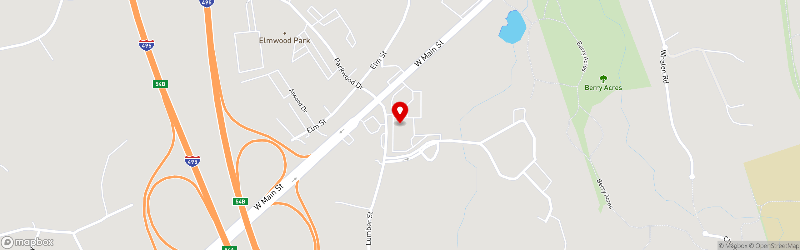 Street map pinning 110 Grill in Hopkinton, MA