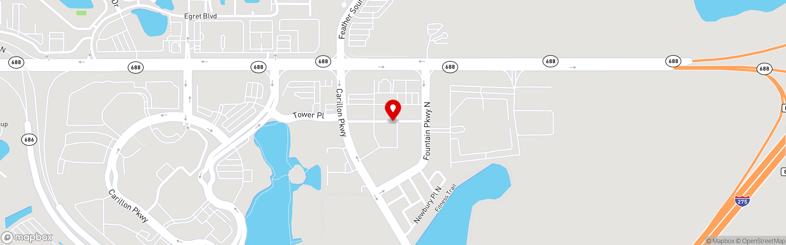 Street map pinning The Blu Halo St Pete in The Blu Halo