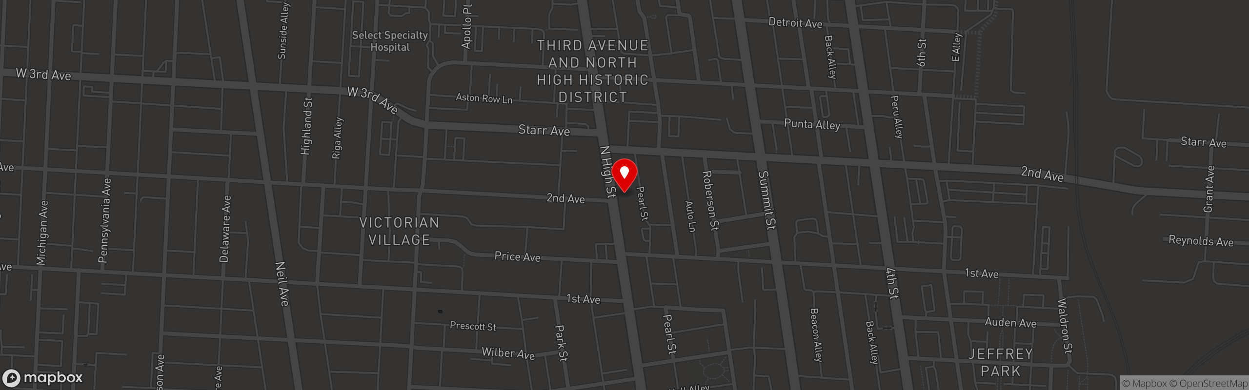 Street map pinning Voodoo Brewing Co - Columbus, OH in Voodoo Brewing Co - Columbus, OH