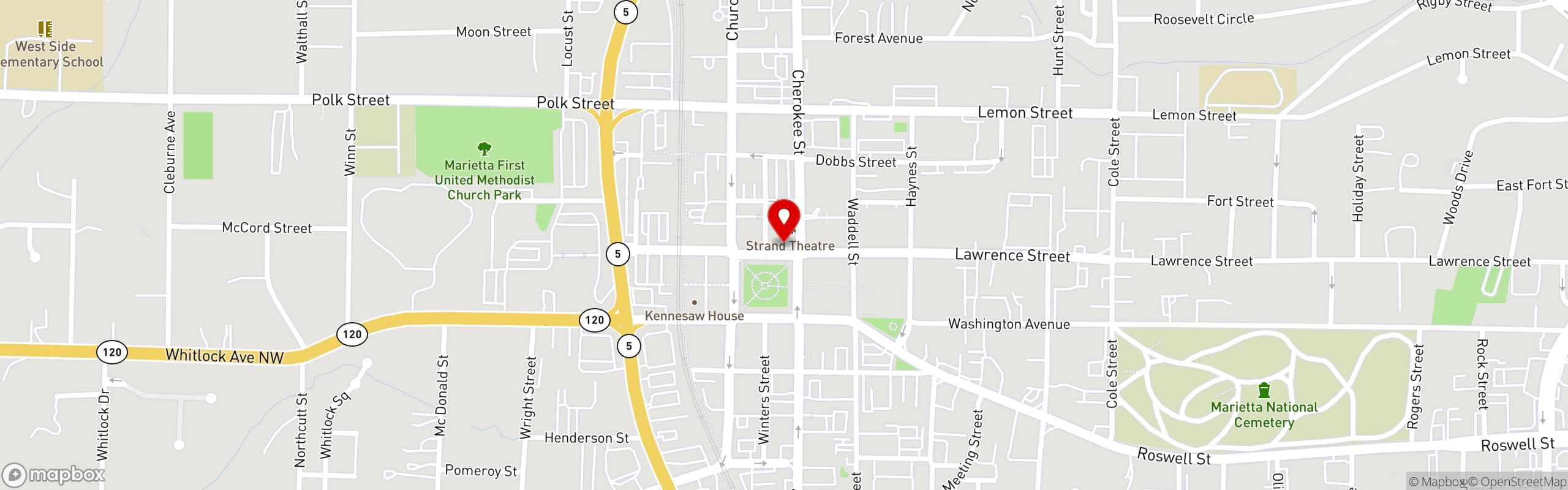 Street map pinning L on North in L on North - Marietta