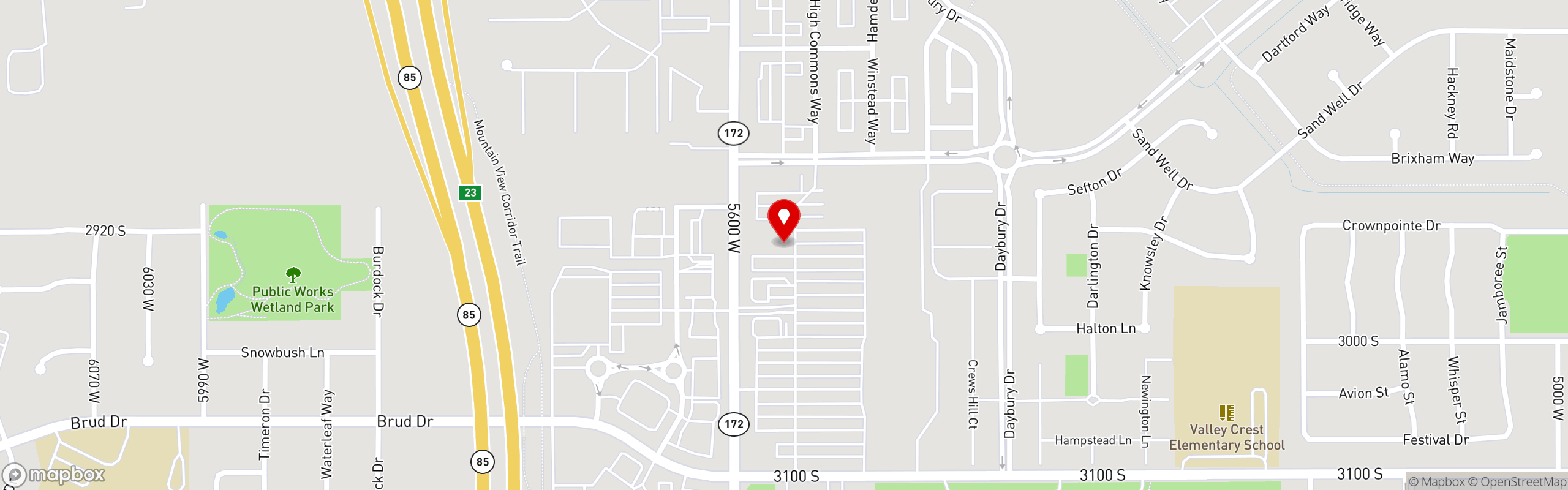 Street map pinning Curry Pizza in West Valley