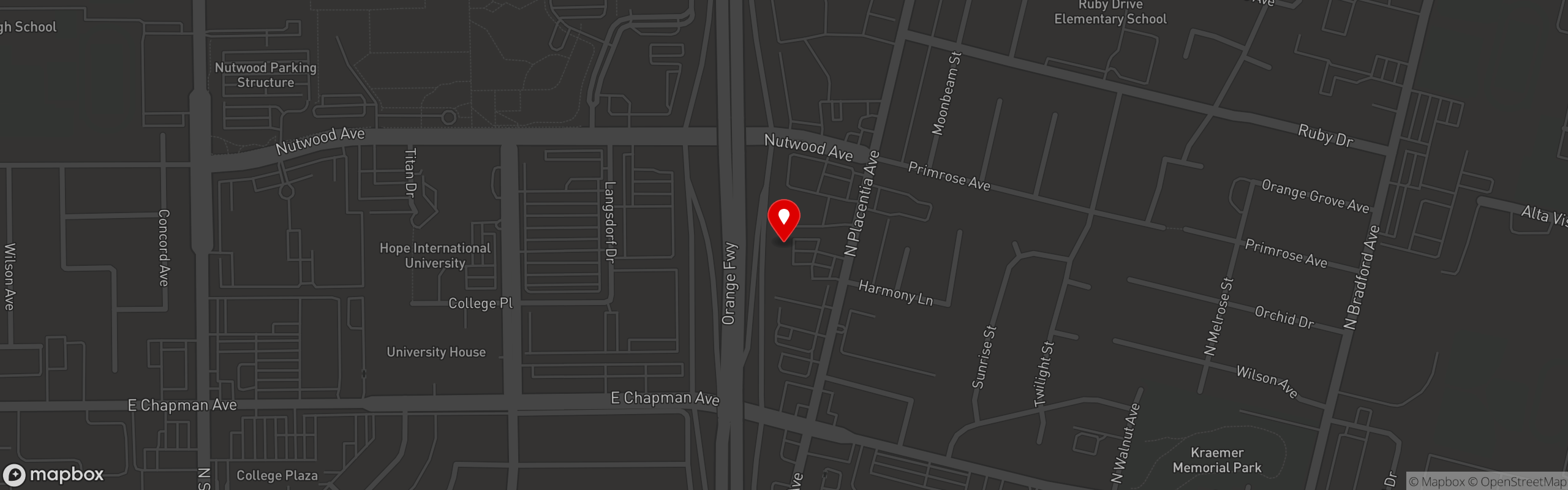 Street map pinning Pho A'mie in Meadowood Plaza