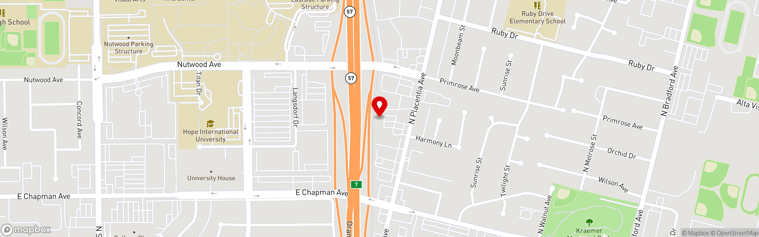 Street map pinning Pho A'mie in Meadowood Plaza